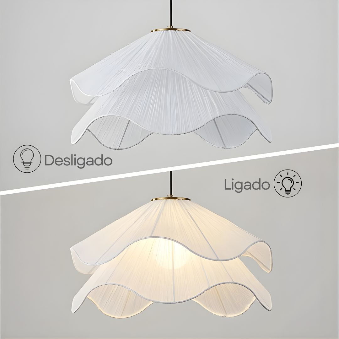 Luminária Pendente Flor Branca