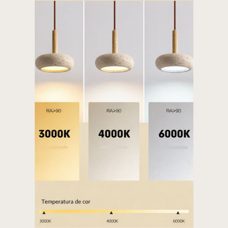 Pendente Pedra Travertino LED