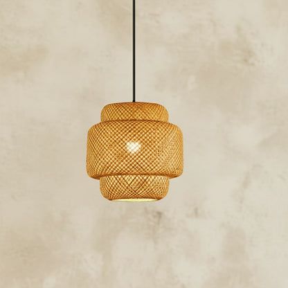 Luminária Pendente de Bambu Lumfine