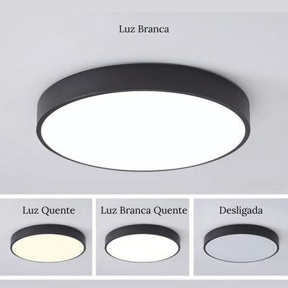 Plafon Sobrepor LED Nórdico Royale Alumínio Bivolt 12W a 60W