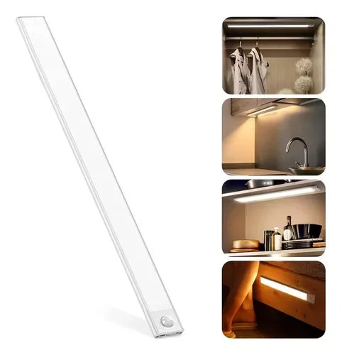 Barra de LED branca para iluminação de armários, guarda-roupas e bancadas de cozinha.