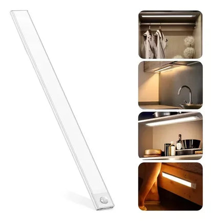 Barra de LED branca para iluminação de armários, guarda-roupas e bancadas de cozinha.