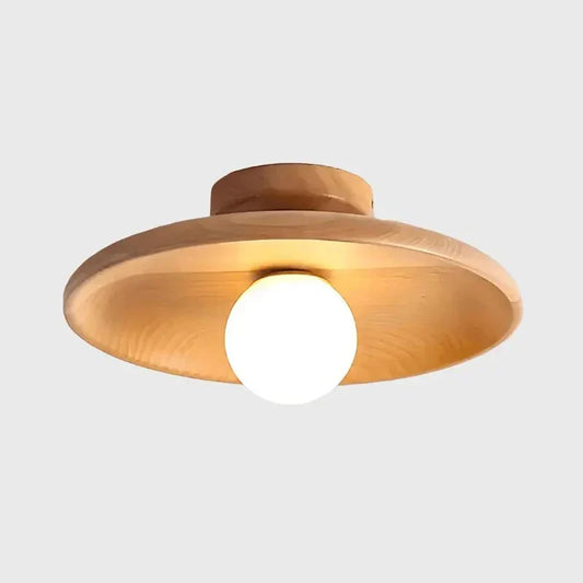 Plafon de Sobrepor em Madeira, 18 ou 28cm Bivolt com Luz Ajustável