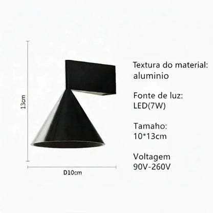 Luminária Arandela Minimalista LED Geométrica de Parede.