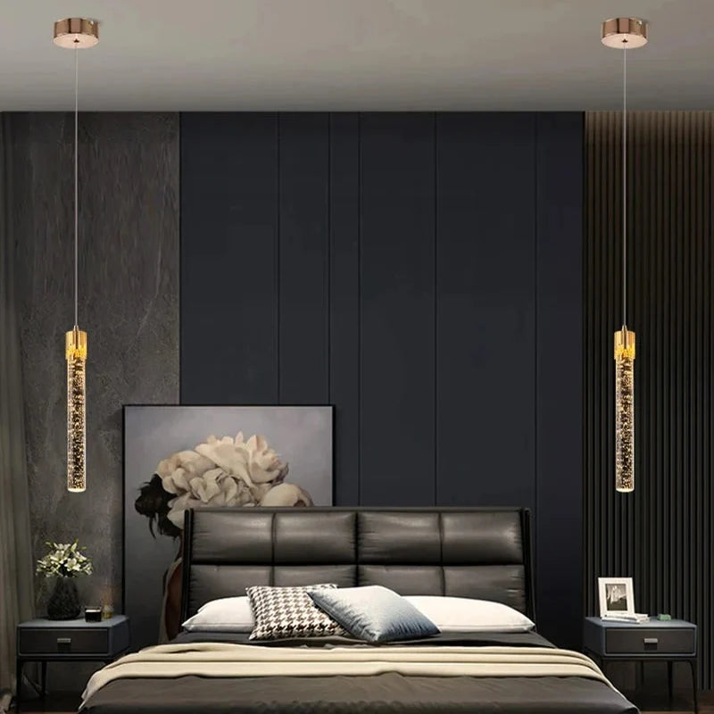 Nordic cristal luzes pingente led lâmpada do teto cabeceira pendurado iluminação para sala de estar cozinha quarto teto decoração casa