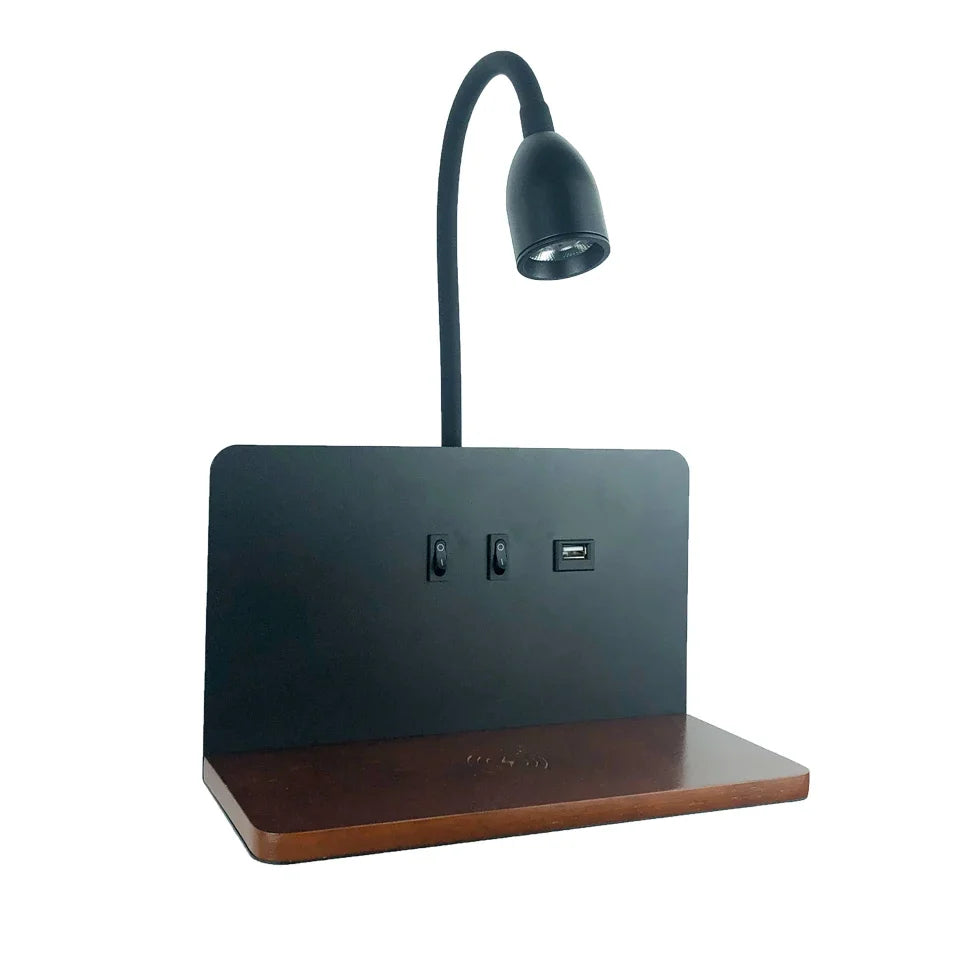Indoor Lâmpada De Parede LED Com Interface USB E Carregamento Sem Fio Moderna 360 ° Rotatable Luz De Parede Com Interruptor Luzes Da Noite De Cabeceira
