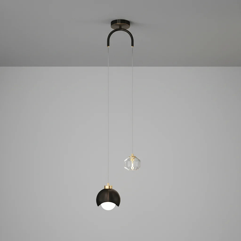 Moderno simples pingente de cristal luz luxo quarto cabeceira pendurado lâmpada nordic minimalista longa linha sala estar decoração casa