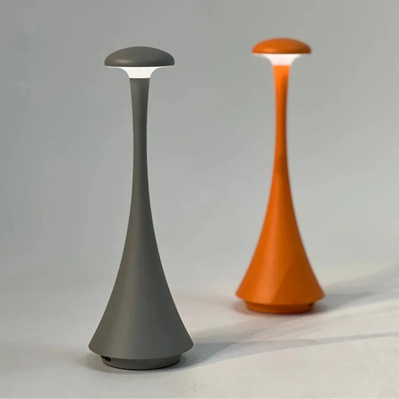 Luminária de Mesa LED Recarregável com Toque e Design Moderno.