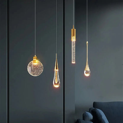 Nordic cristal luzes pingente led lâmpada do teto cabeceira pendurado iluminação para sala de estar cozinha quarto teto decoração casa
