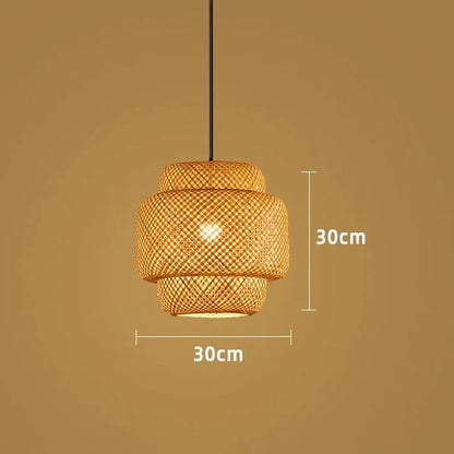 Lanterna de bambu 30cm luminária natural rattan vime e27 led lustres tecidos à mão abajures luminária pendurada luz
