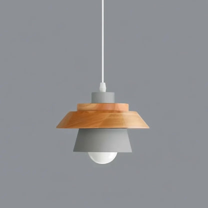 Luminária Pendente de Madeira e Metal - Design Contemporâneo.