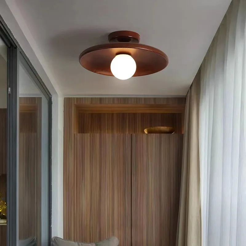 Plafon de Sobrepor em Madeira, 18 ou 28cm Bivolt com Luz Ajustável
