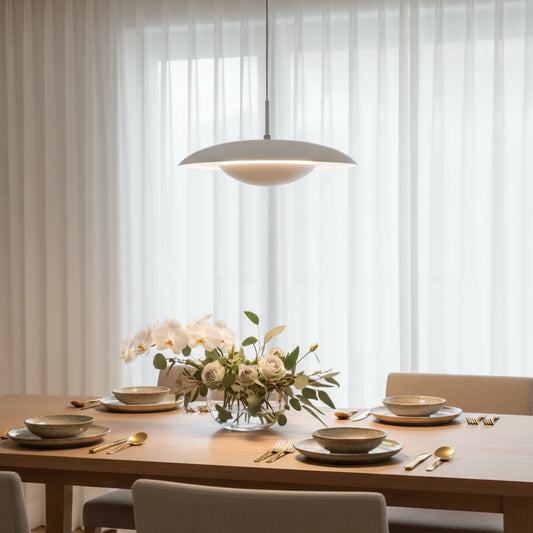 Pendente Luxury Branco Fosco Ø38cm | Iluminação de Design para Sala e Jantar.