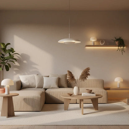 Pendente Luxury Branco Fosco Ø38cm | Iluminação de Design para Sala e Jantar.