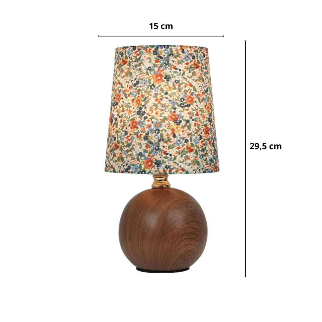 Abajur Luminária de Mesa Nogueira Floral
