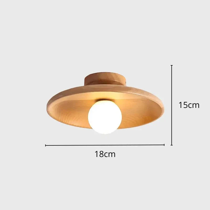 Plafon de Sobrepor em Madeira, 18 ou 28cm Bivolt com Luz Ajustável