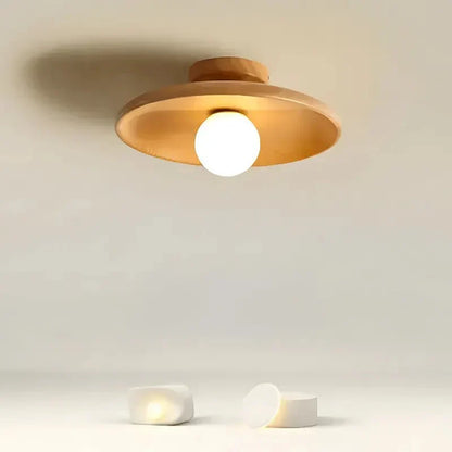 Plafon de Sobrepor em Madeira, 18 ou 28cm Bivolt com Luz Ajustável