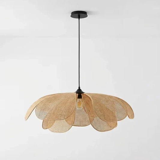 Pendente Minimalista em Rattan Palha Natural