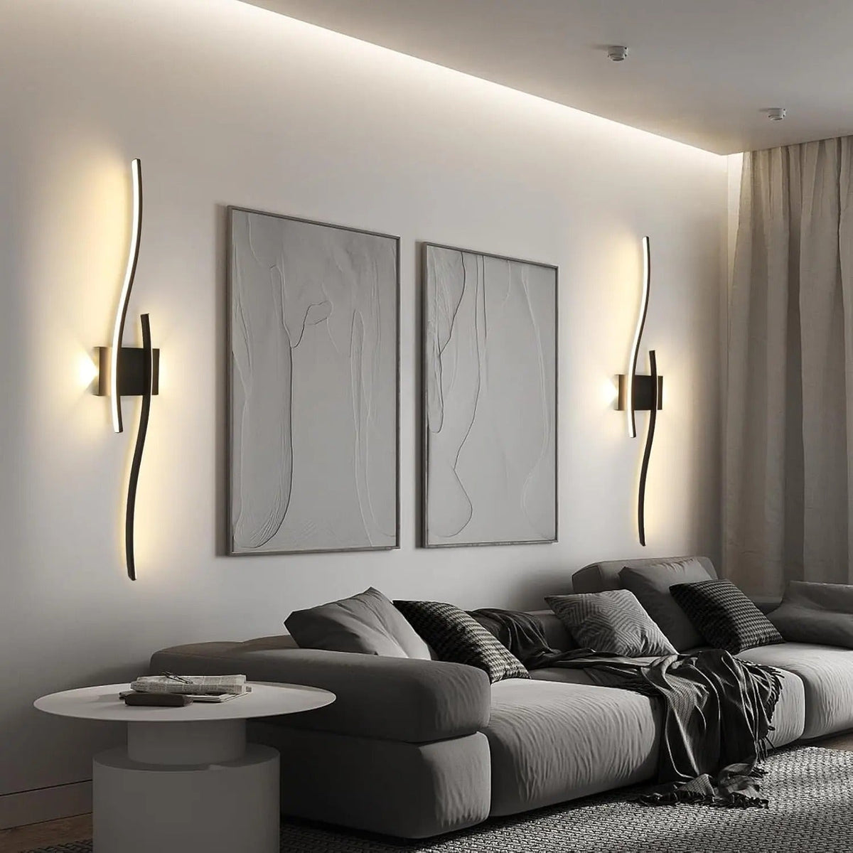 Arandela de Parede LED Preta - Design Minimalista com Luz Dupla