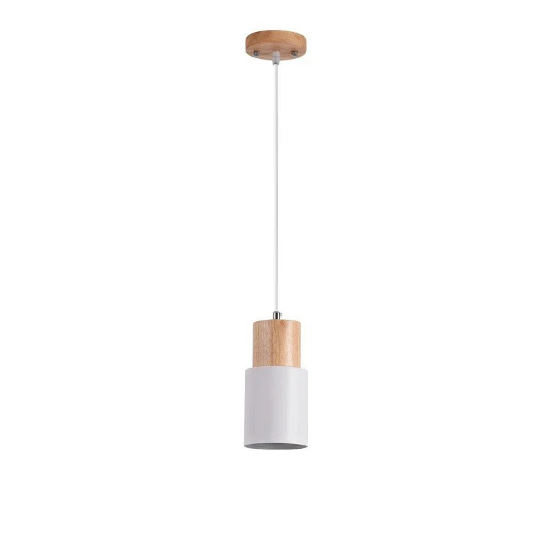 Pendente Minimalista Madeira e Metal E27 - Cabo Ajustável 1,2m